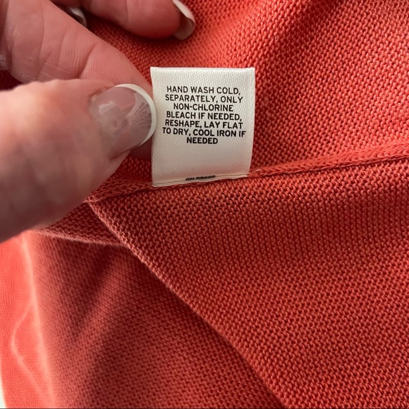 Amber Sun Burnt Orange Button Up Cardigan with Drawstring Belt and Patch Pockets - Picture 10 of 10